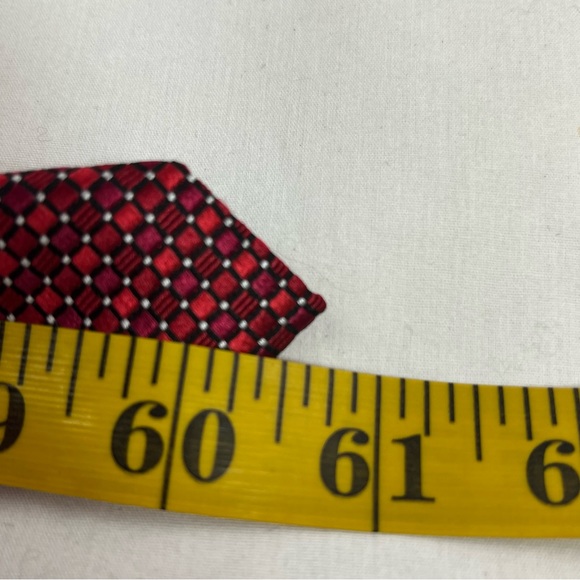 Vintage Silk Tie by Damon Red Black    SAVE:  2/$25   3/$30 - Picture 6 of 7